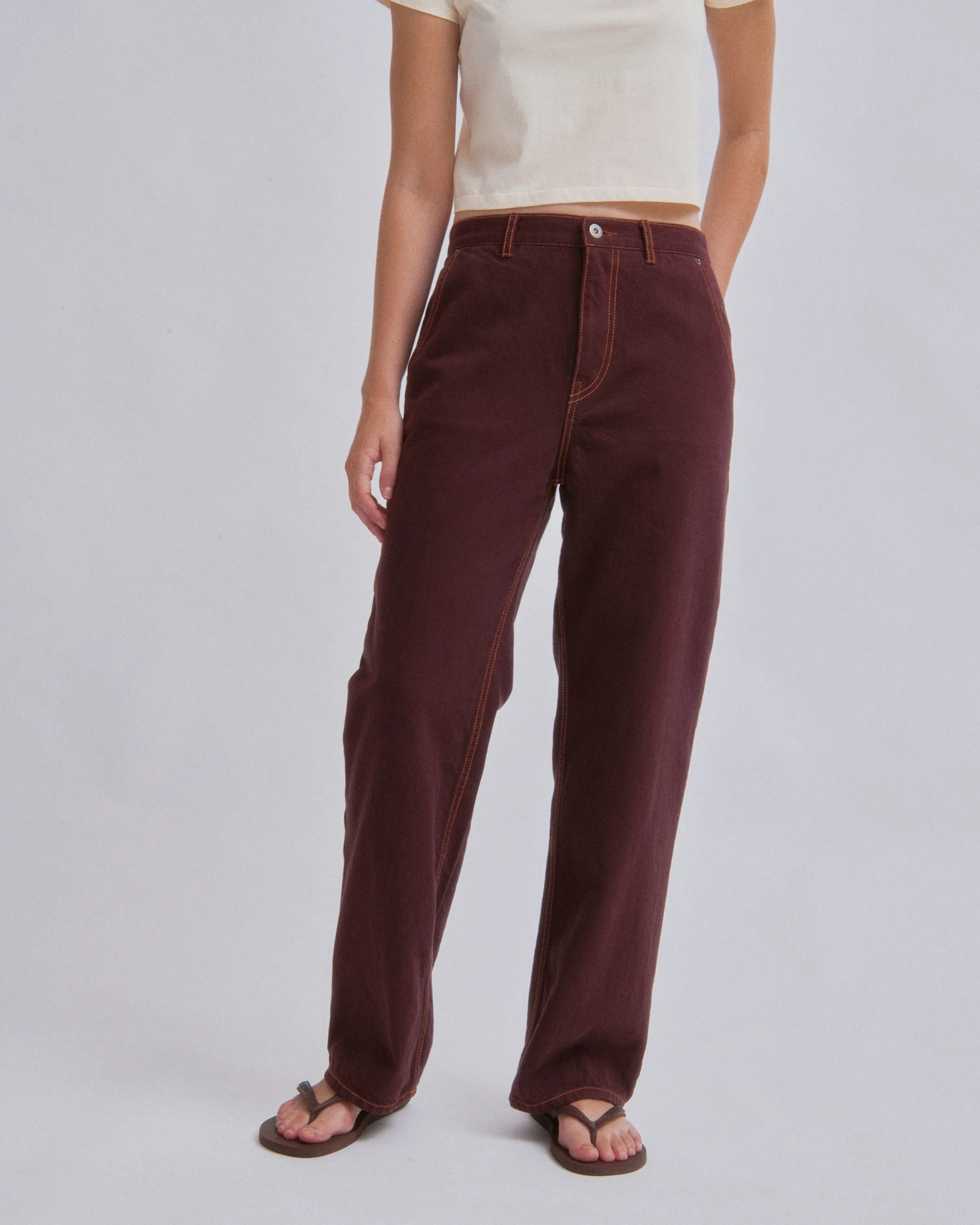 Straight Leg Denim in Sangria