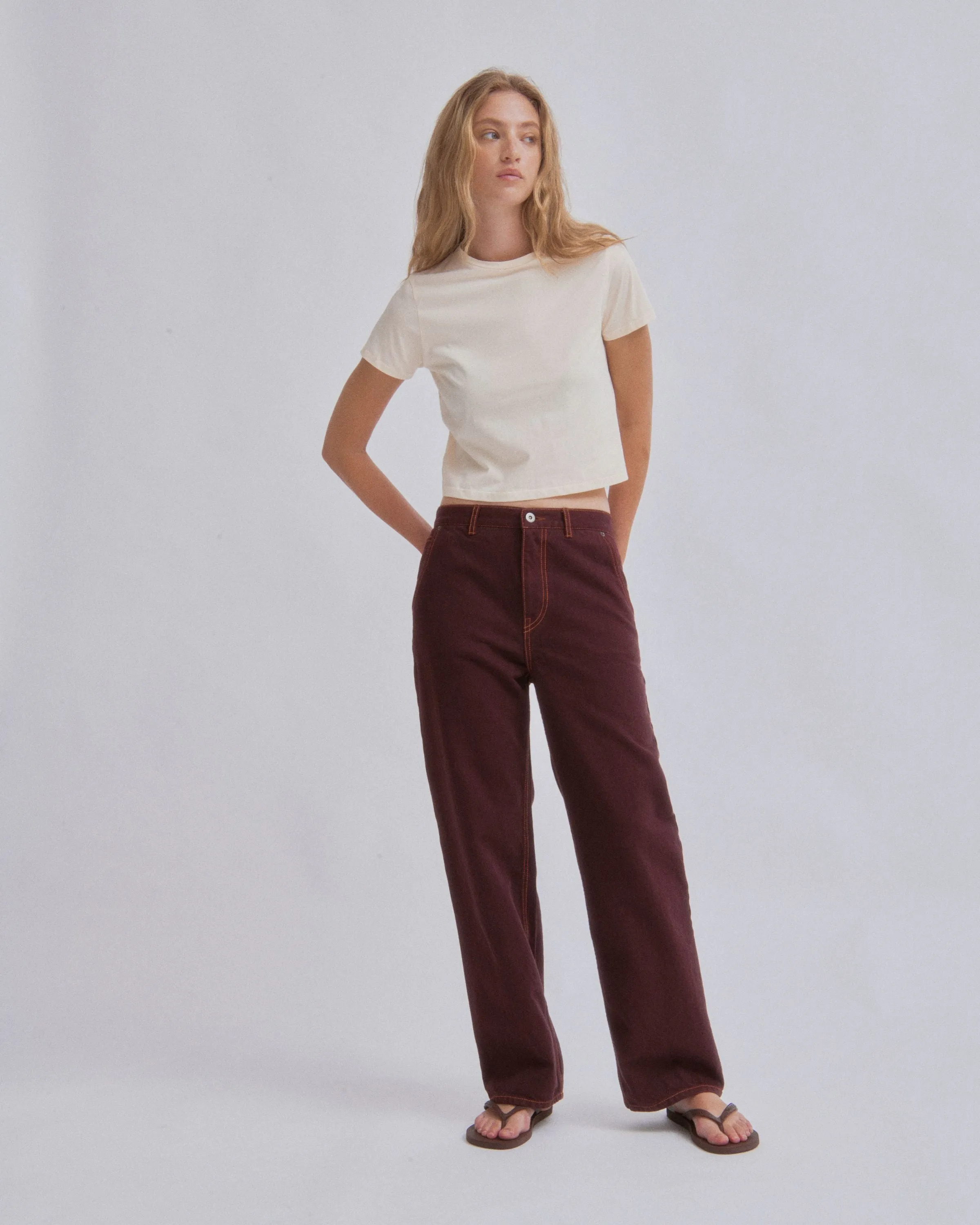 Straight Leg Denim in Sangria