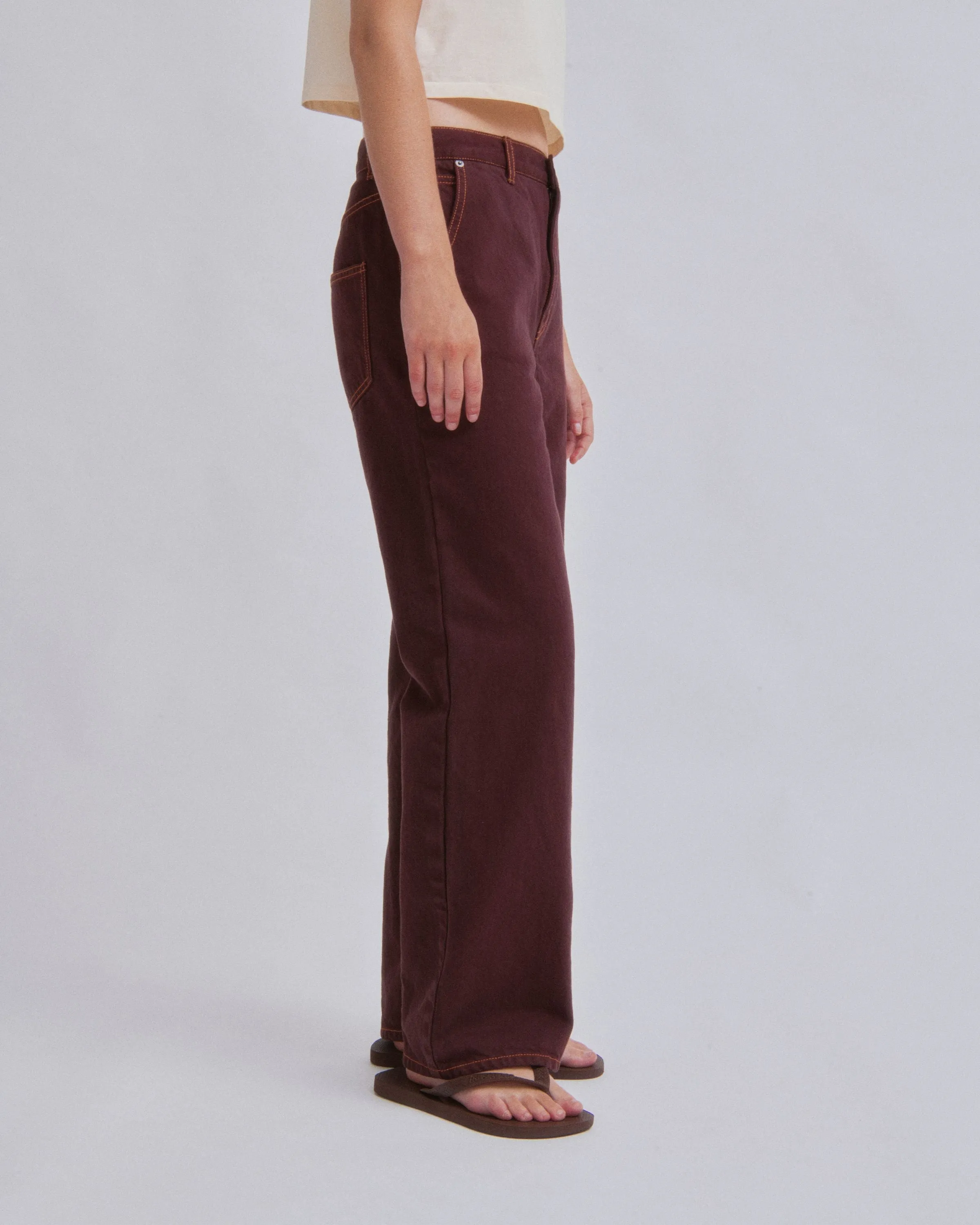 Straight Leg Denim in Sangria