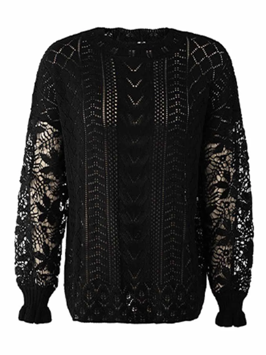 Stunncal Lace Hollow Sweater