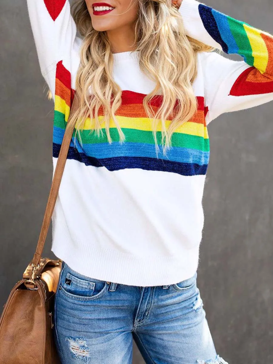 Stunncal Rainbow Design White Top