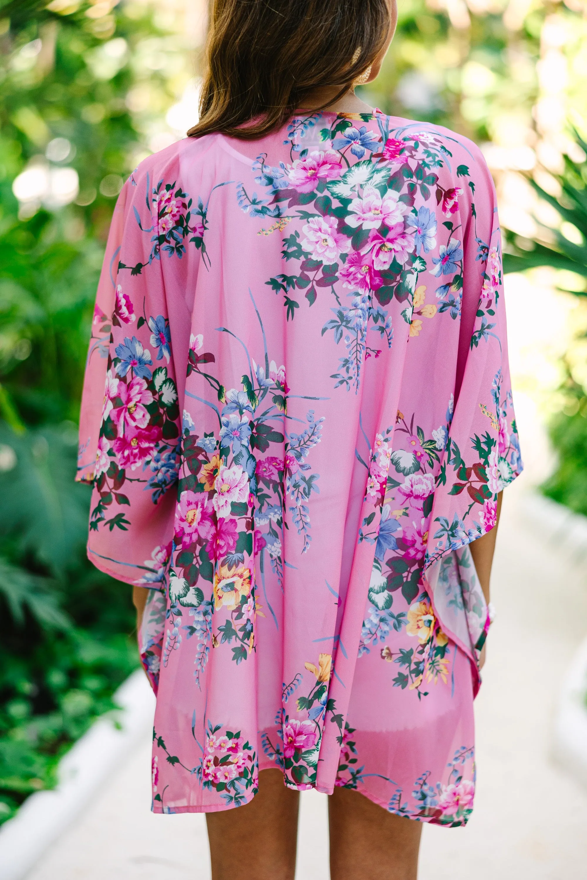Such A Joy Light Pink Floral Kimono