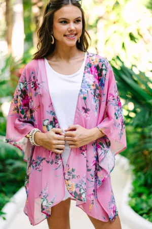 Such A Joy Light Pink Floral Kimono
