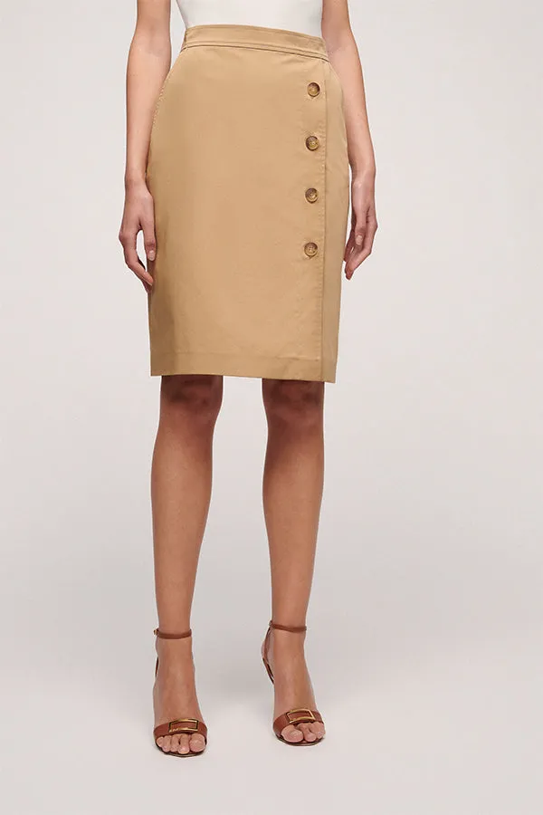 TALENT BEIGE WRAP COTTON SKIRT