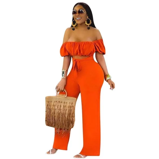 Tangerine Splash One Piece Tie Front Jumpsuit