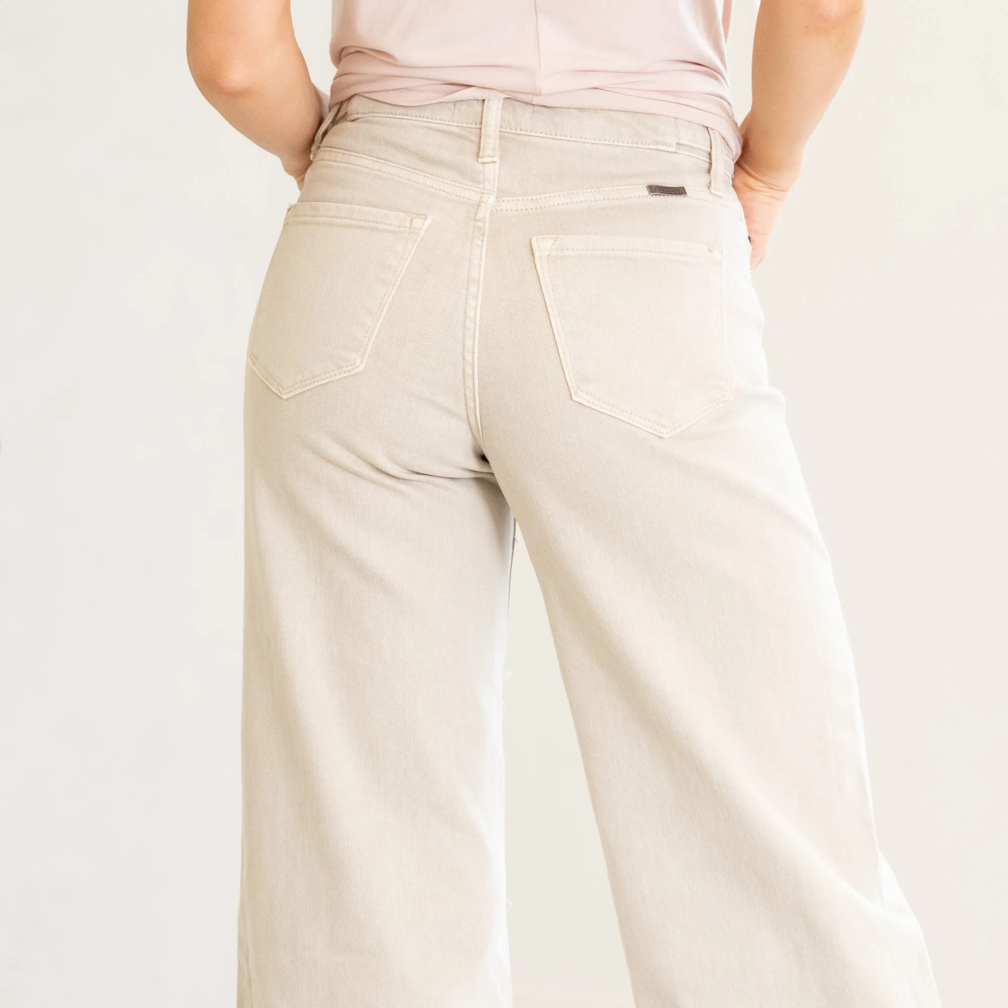 Taupe Ultra High Rise Wide Leg Crop