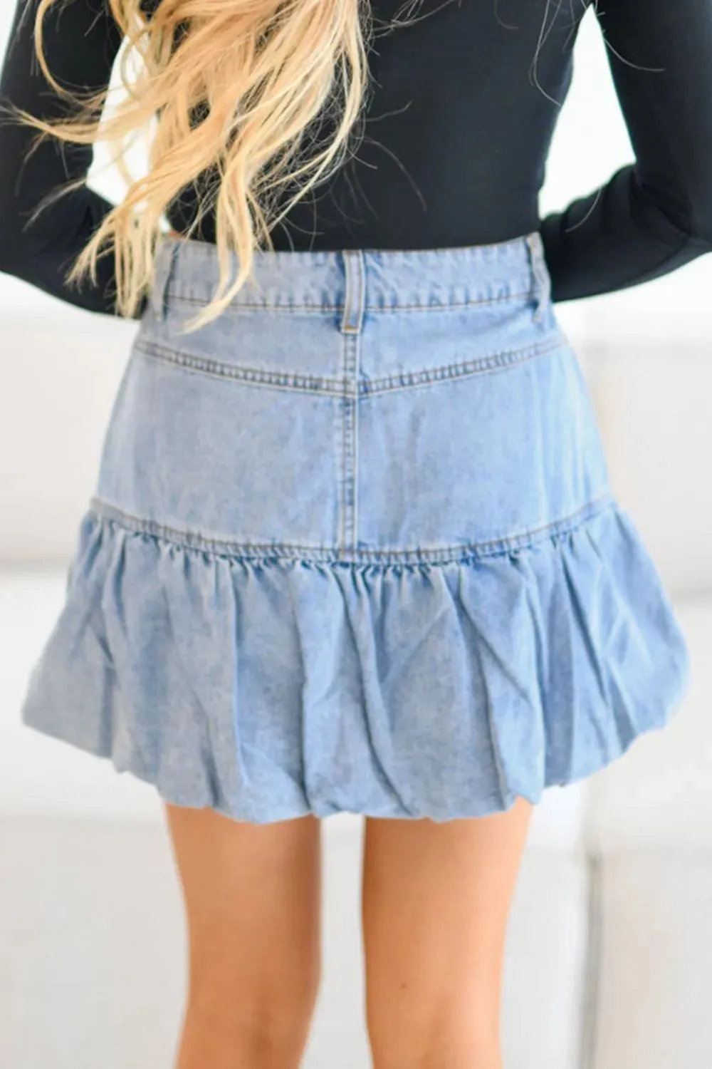 The Dolly Bubble Denim Mini Skirt