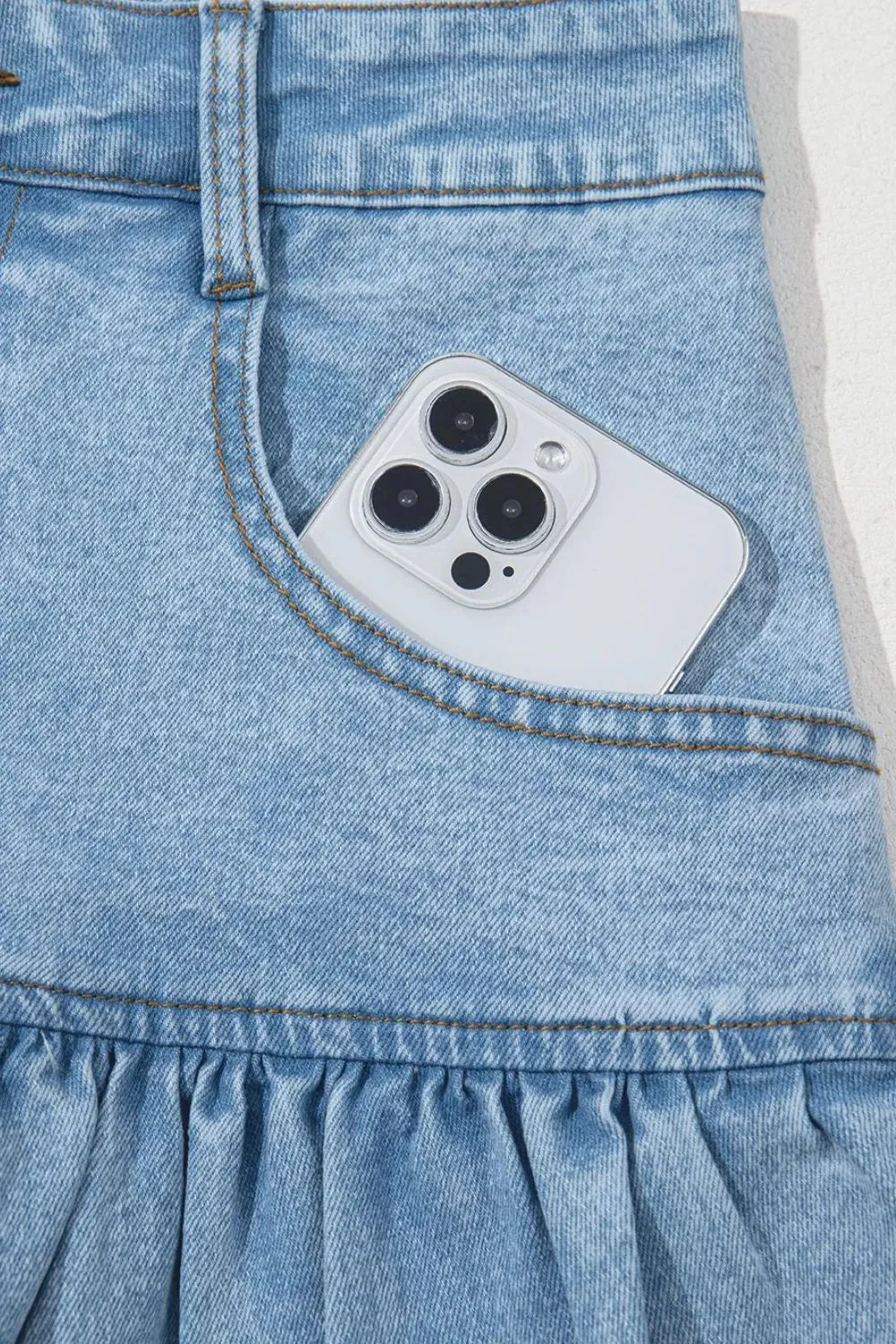 The Dolly Bubble Denim Mini Skirt