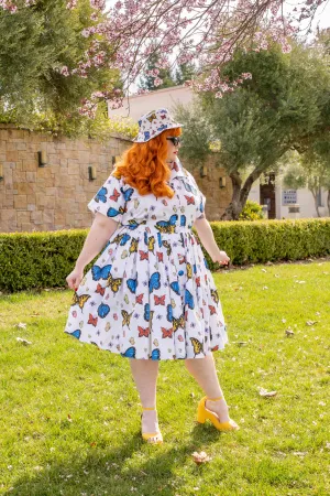 The Lucille Full Gathered Skirt - Butterflies Print Sample Size 3X