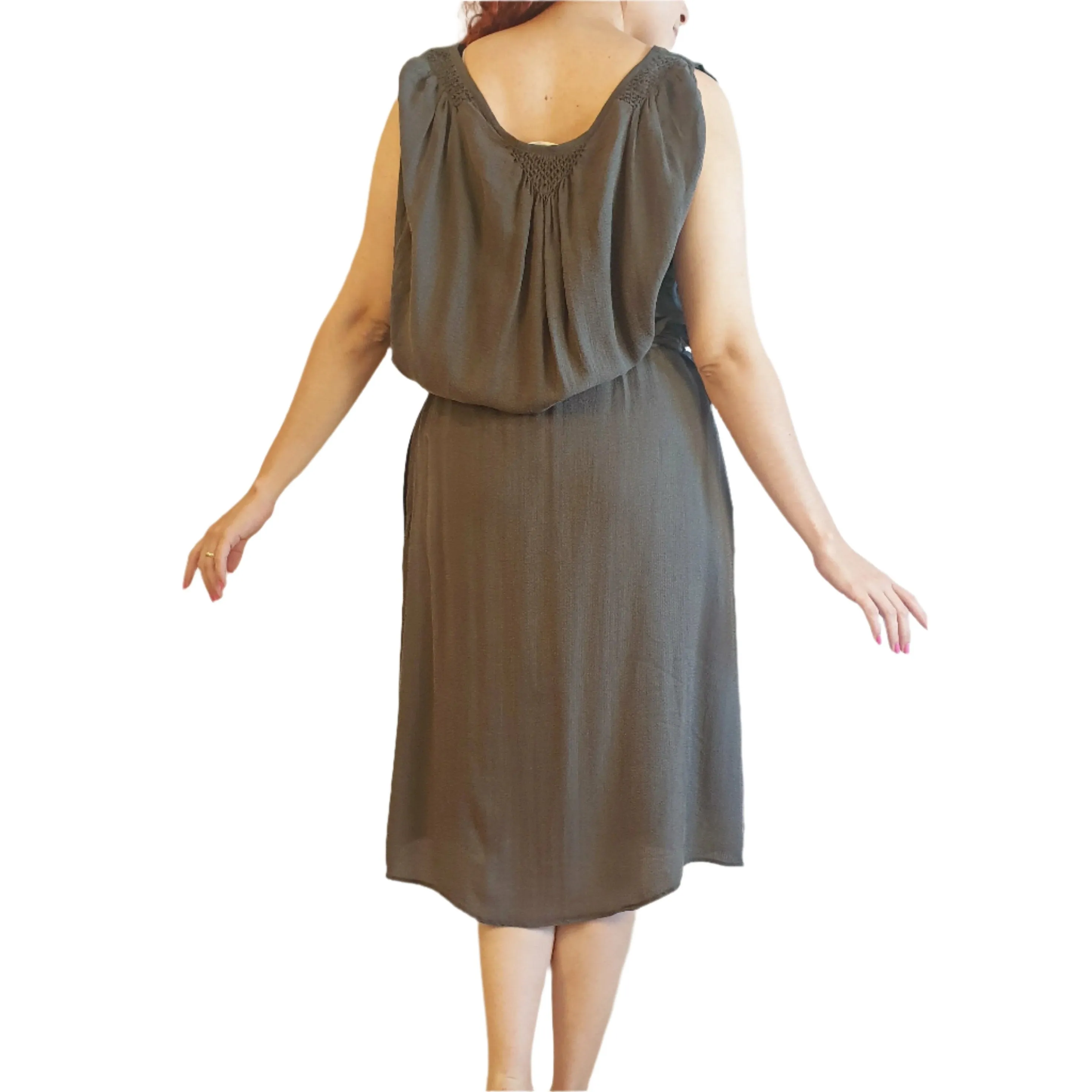 Vanessa Bruno charcoal sleeveless dress size 36 (best fits 8-10)