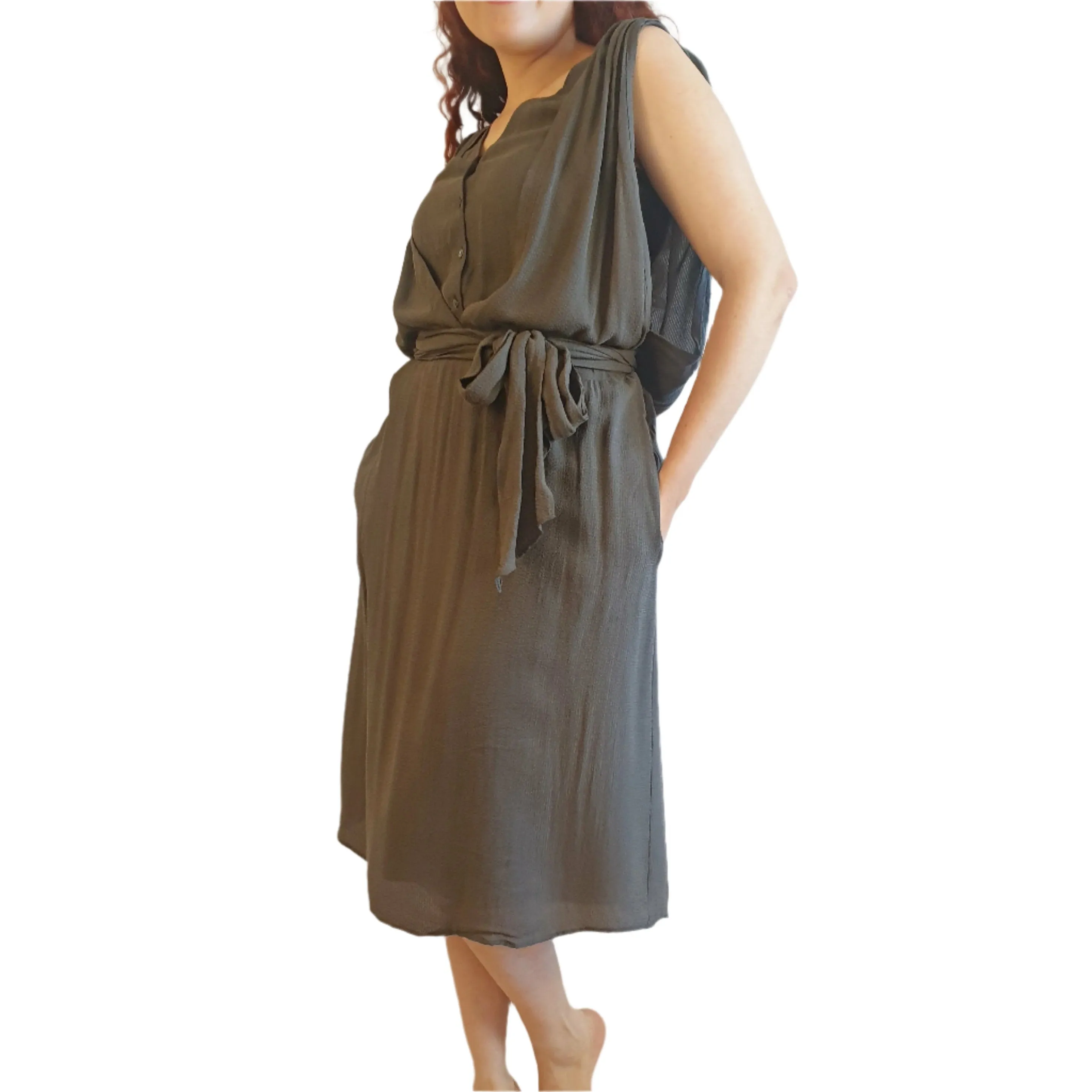 Vanessa Bruno charcoal sleeveless dress size 36 (best fits 8-10)