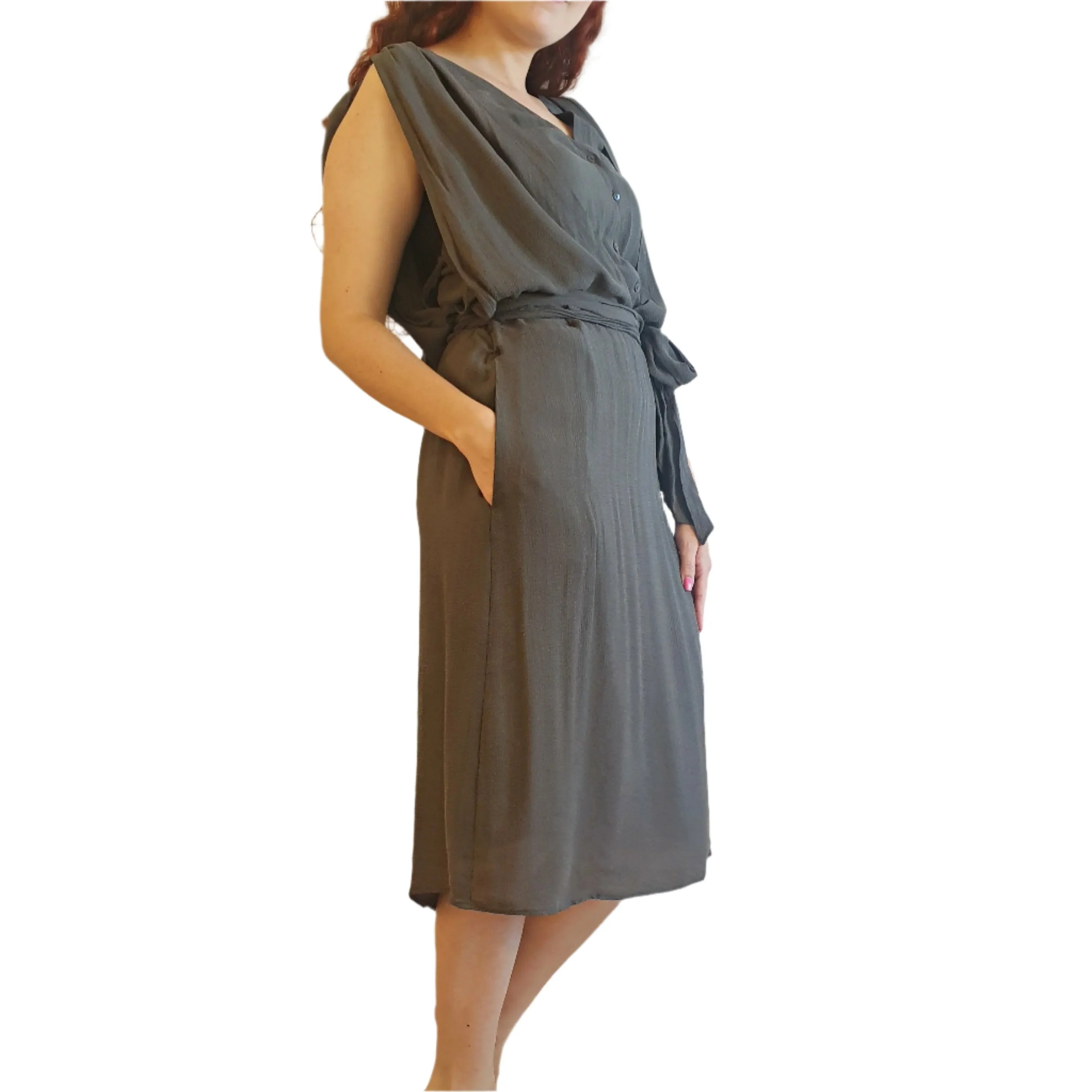 Vanessa Bruno charcoal sleeveless dress size 36 (best fits 8-10)
