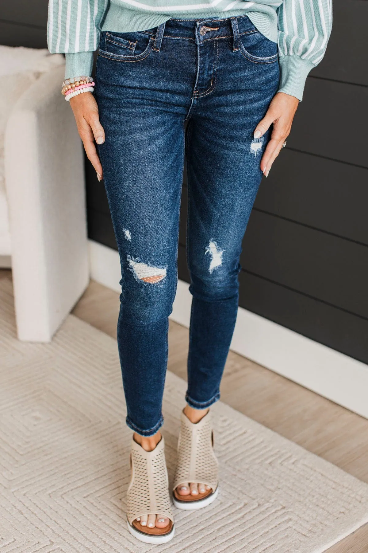 Vervet Mid-Rise Skinny Jeans- Stevie Wash