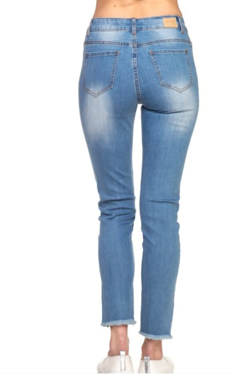 Victoria Frayed Skinny Jeans