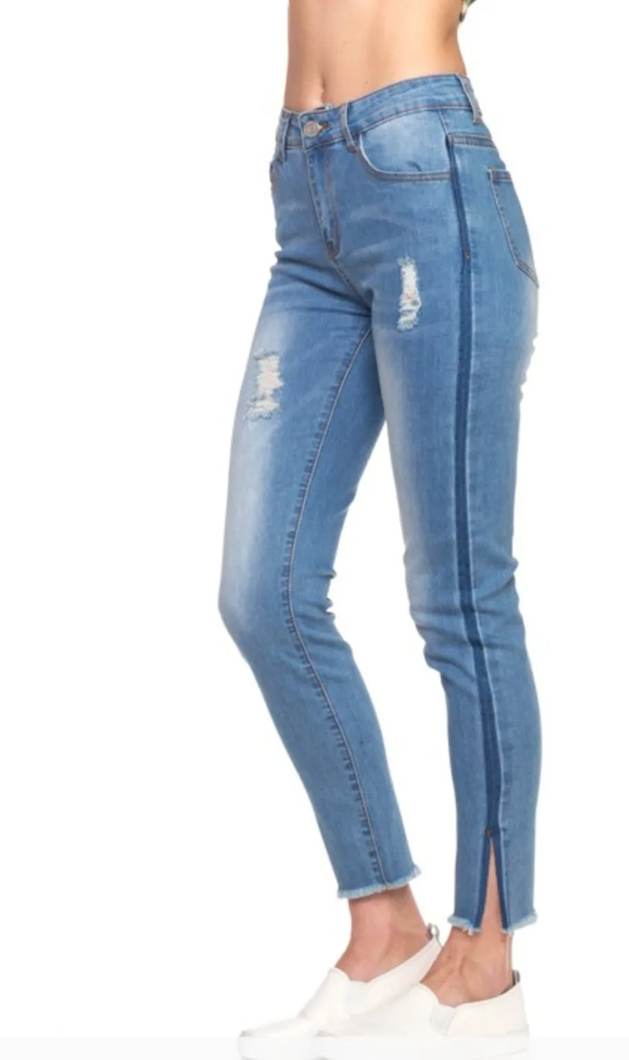 Victoria Frayed Skinny Jeans