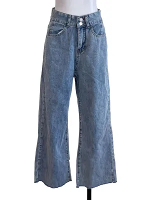 Washed Denim Blue Distressed Jeans