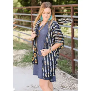 WAVERLY LACE KIMONO- SUNFLOWER