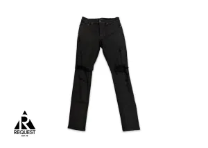 Waxed Distressed Jeans "Black"