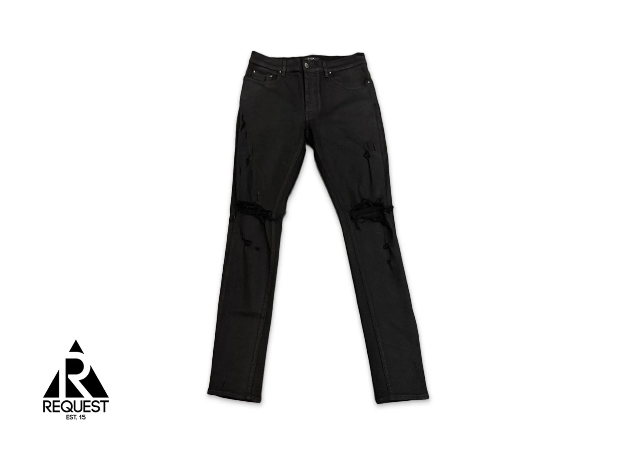 Waxed Distressed Jeans "Black"