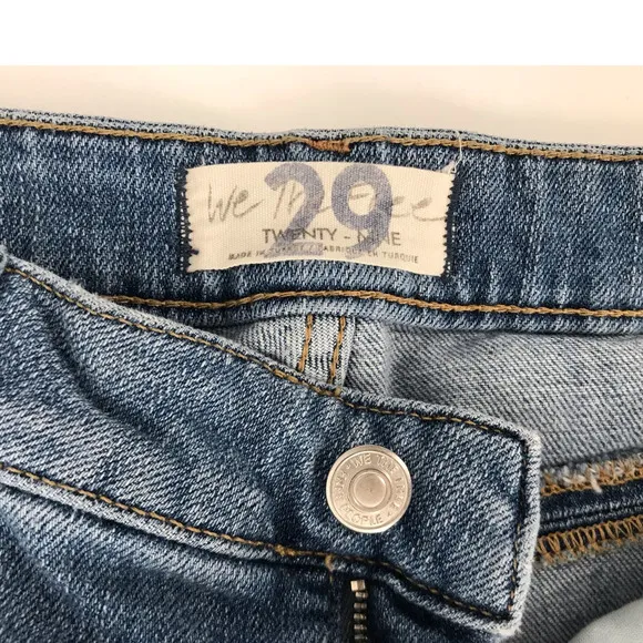We The Free Carmen Vintage Medium Wash Distressed Flare Jeans 29