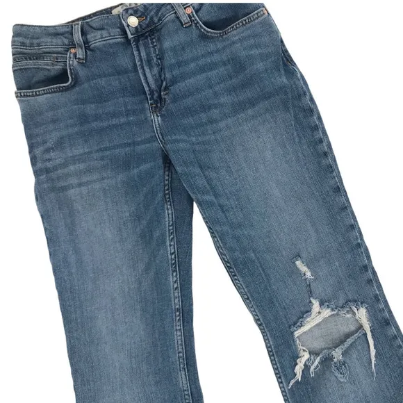 We The Free Carmen Vintage Medium Wash Distressed Flare Jeans 29