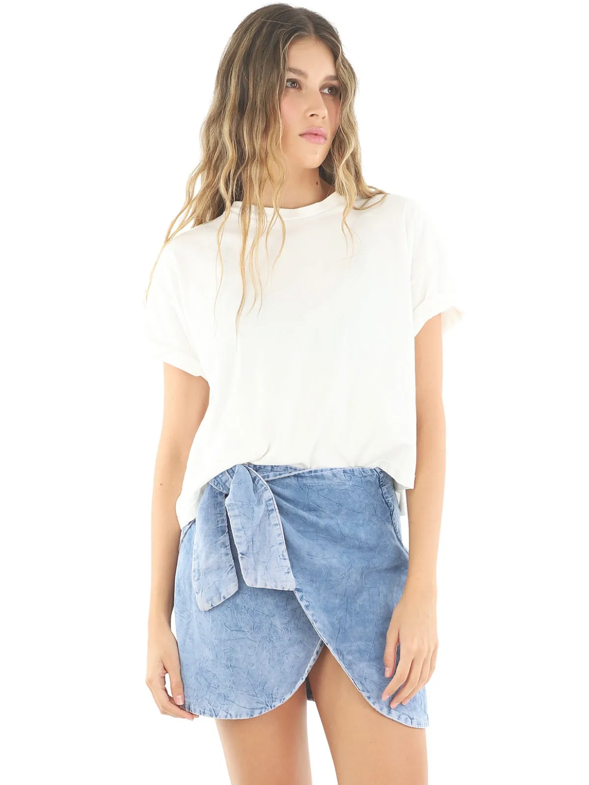 White Root T-Shirt-Denim Kait Skirt Bikini ::RET