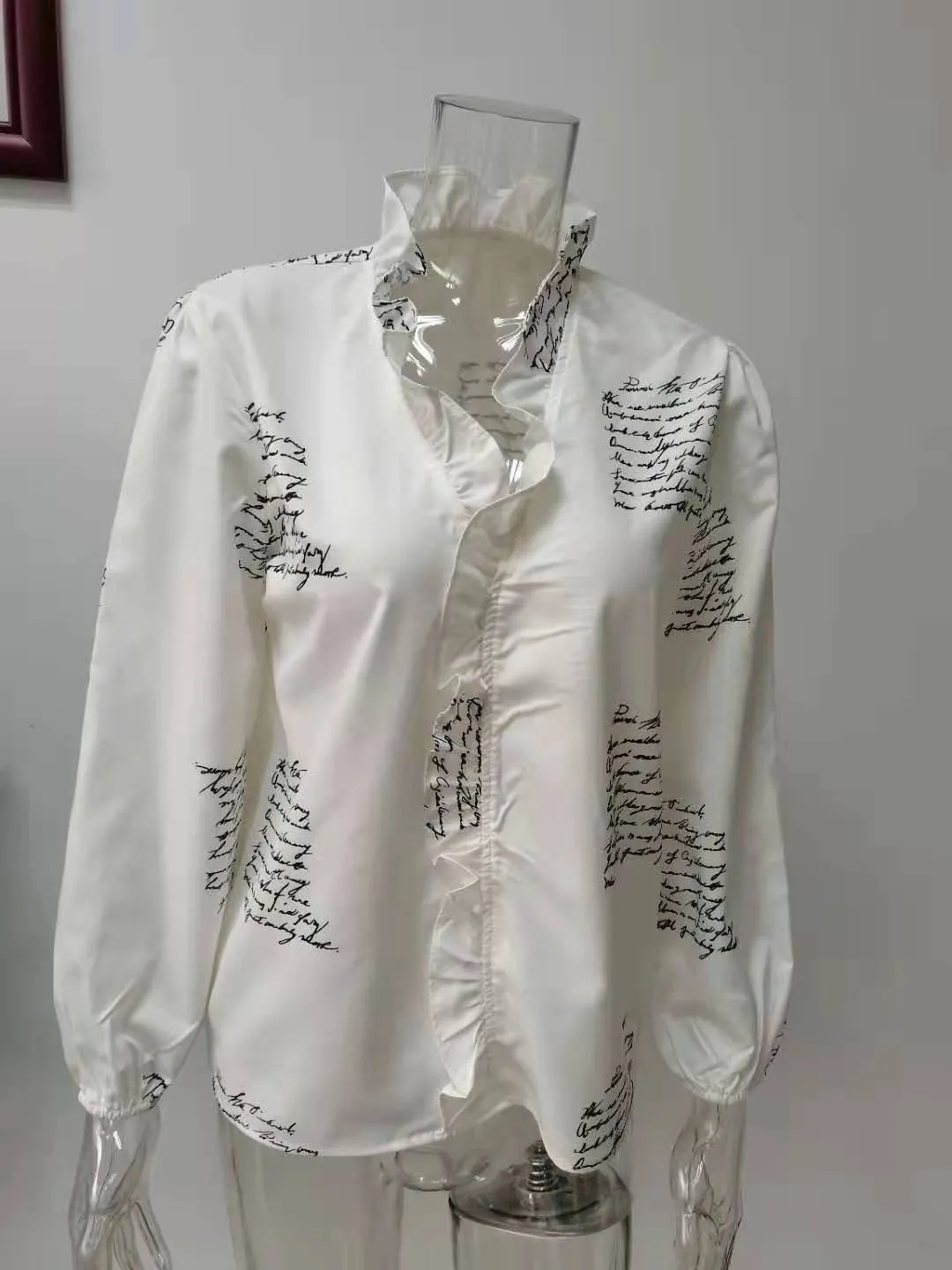 White Ruffled Blouses Tops & Shirts for Women Plus Size