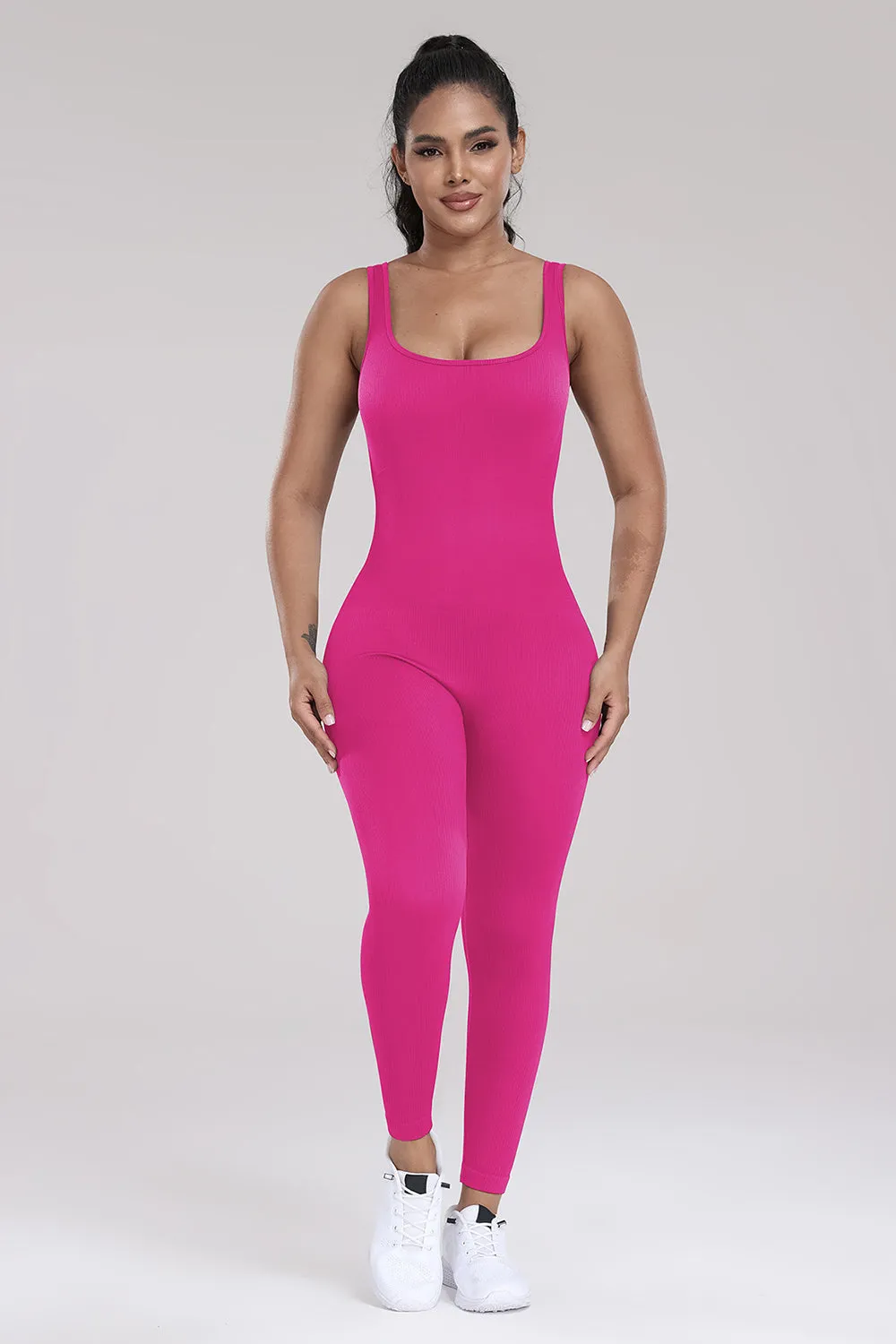 Wide Strap Sleeveless Active Jumpsuit