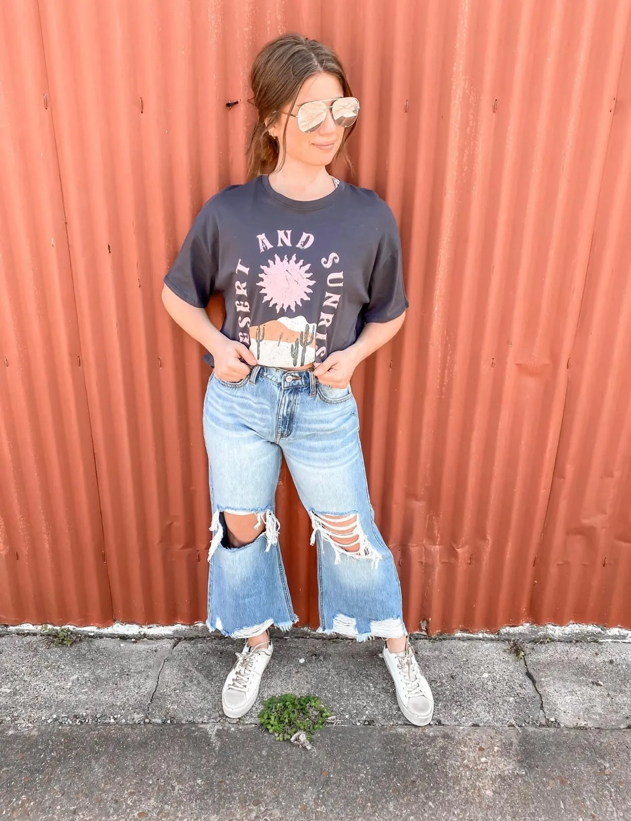 Wildest Imagination Distressed High Rise Crop