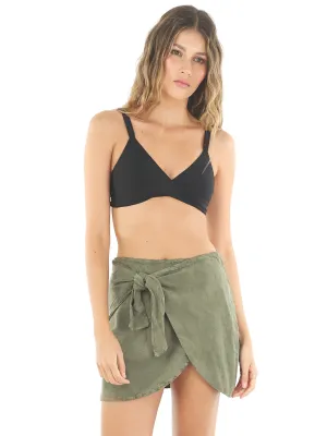 Willowing Green Denim Kait Skirt ::RET