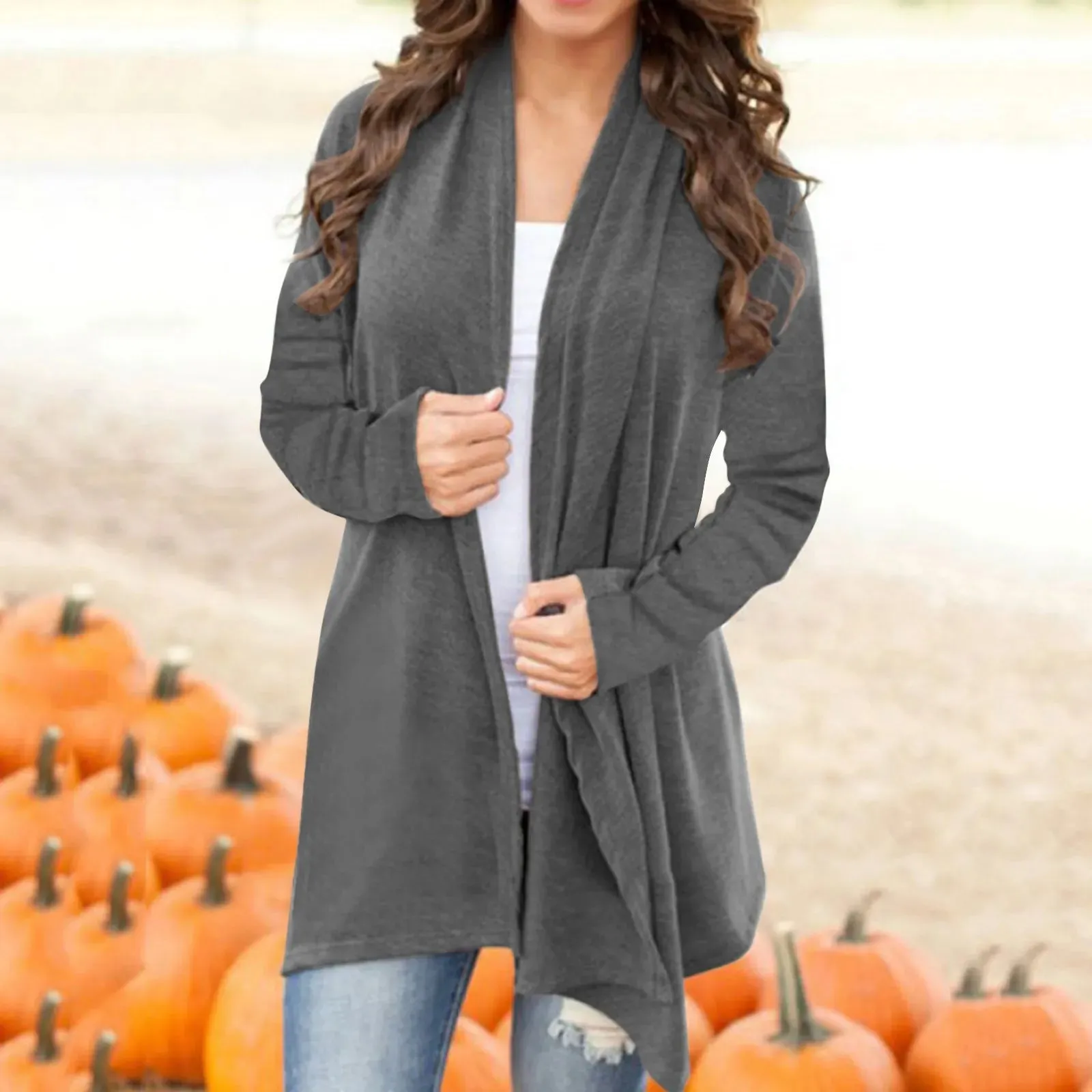 Women Fashion Cardigan Knitwear Lightweight Long Sleeve Kimono Front Open Loose Casual Top Winter Sweater For Women Plus Size