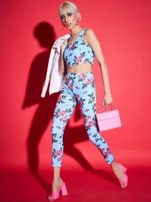 Women Printed Standard Blue Jumpsuits & Sets