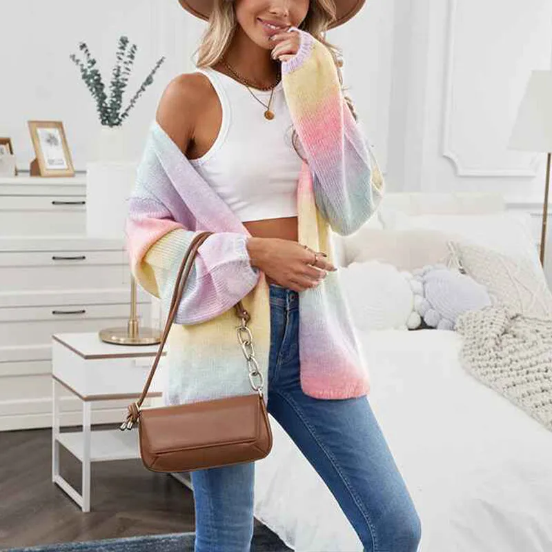 Womens Cardigan Color Block Striped Draped Kimono Cardigans Long Sleeve Open Front Casual Knit Sweaters Coat Outwear K110