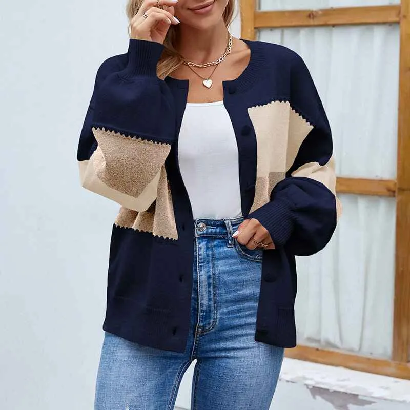 Womens Cardigan Color Block Striped Draped Kimono Cardigans Long Sleeve Open Front Casual Knit Sweaters Coat Outwear K269