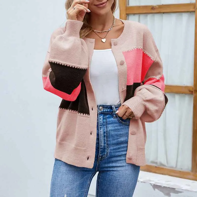 Womens Cardigan Color Block Striped Draped Kimono Cardigans Long Sleeve Open Front Casual Knit Sweaters Coat Outwear K269