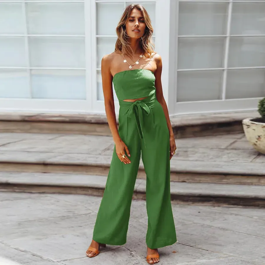 Women's Daily Tea Party Casual Basic Solid Color Ankle-Length Jumpsuits