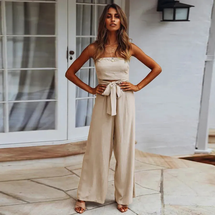 Women's Daily Tea Party Casual Basic Solid Color Ankle-Length Jumpsuits
