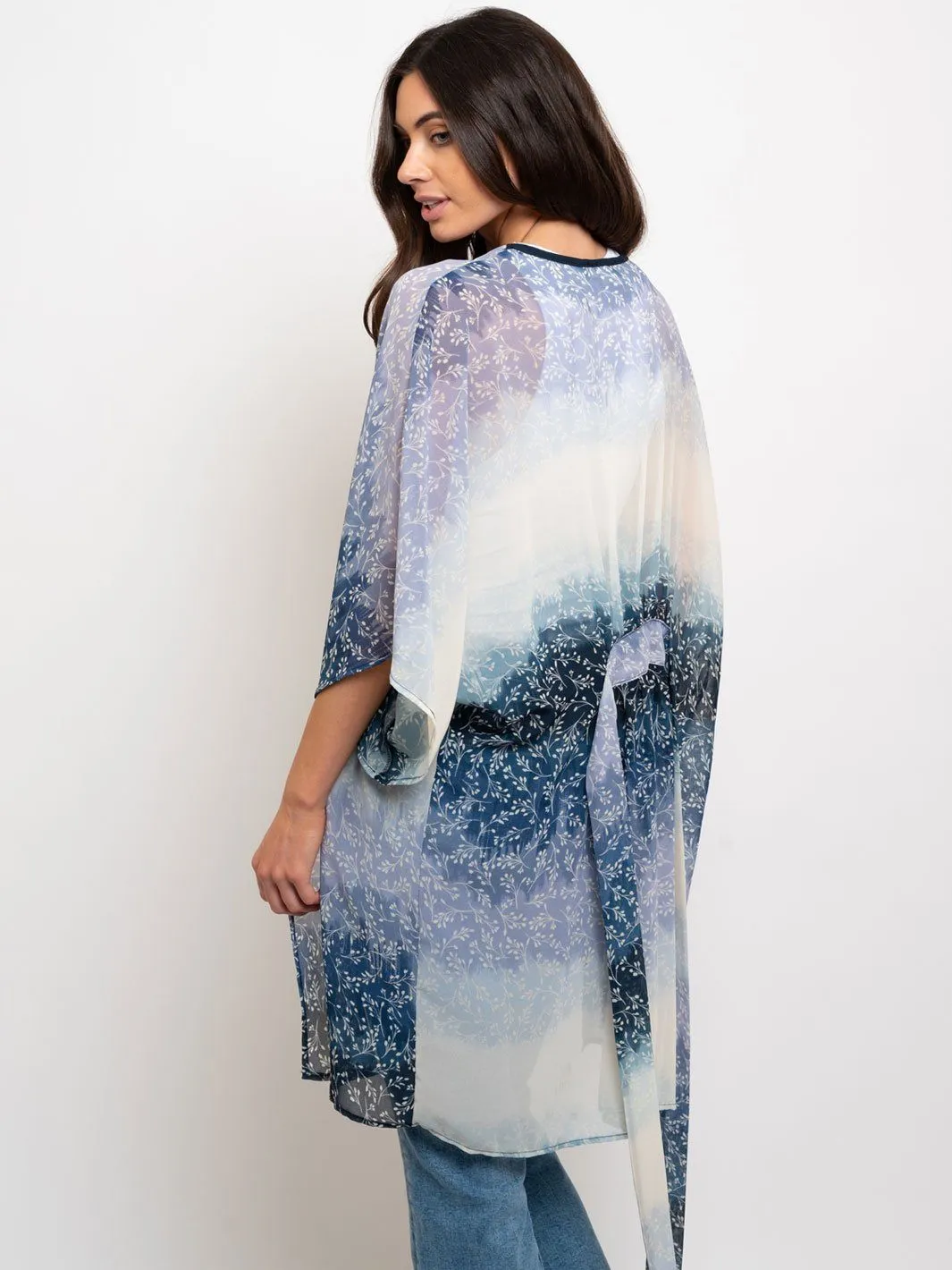 WOMEN'S FLORAL WRAP KIMONO