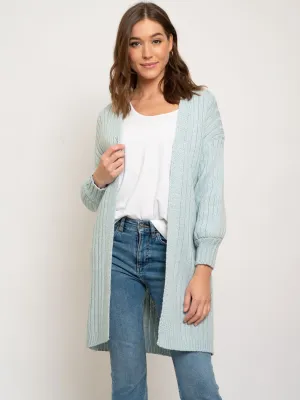 WOMEN'S KNIT LONG CARDIGAN