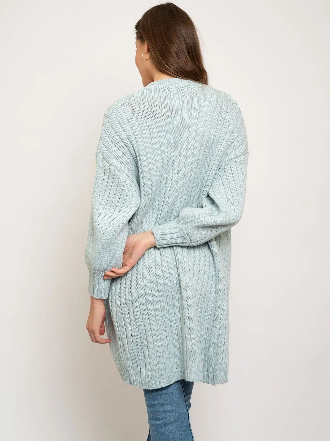 WOMEN'S KNIT LONG CARDIGAN