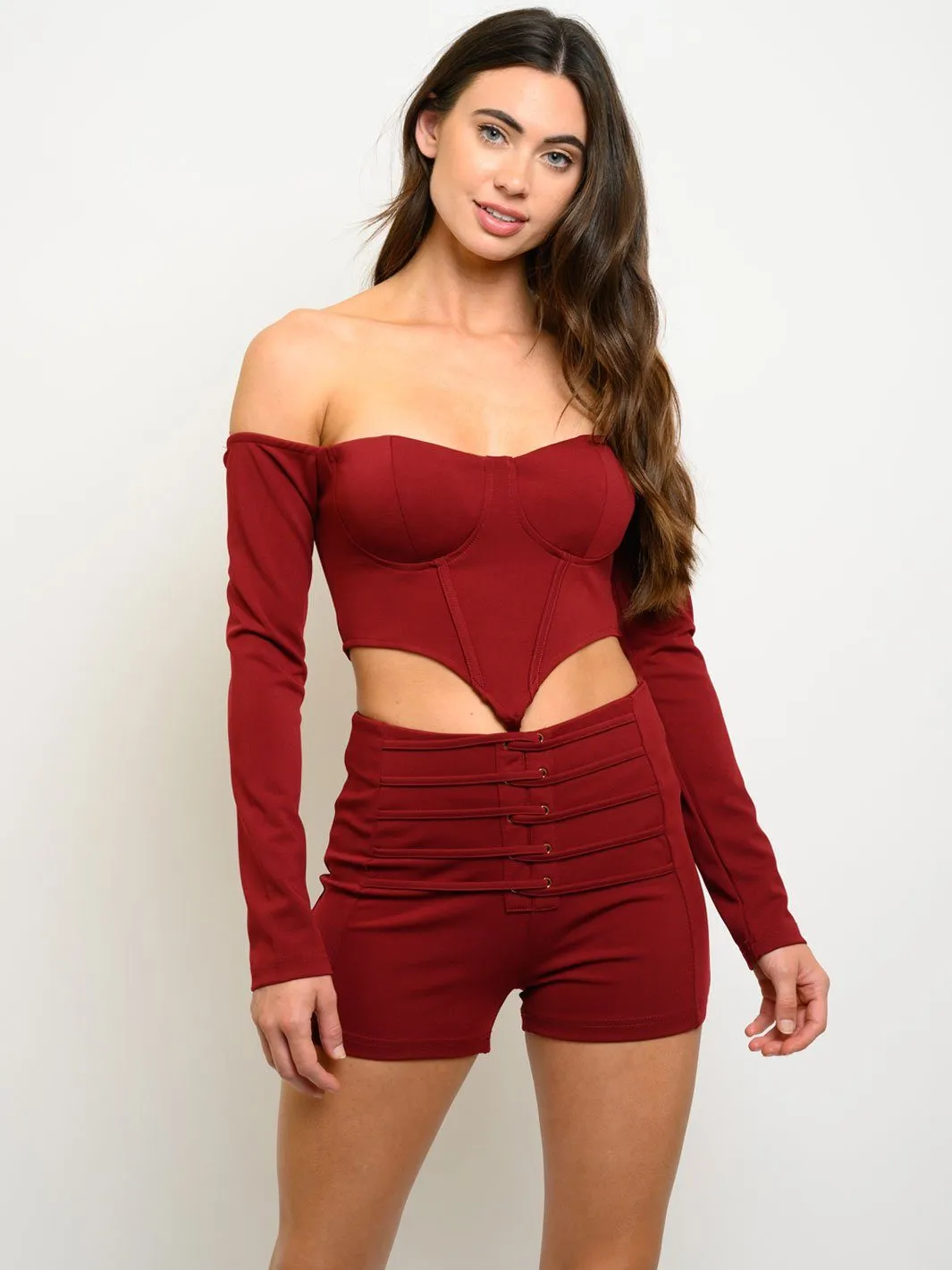 WOMEN'S OFF SHOULDER LONG SLEEVE 2PC. SET