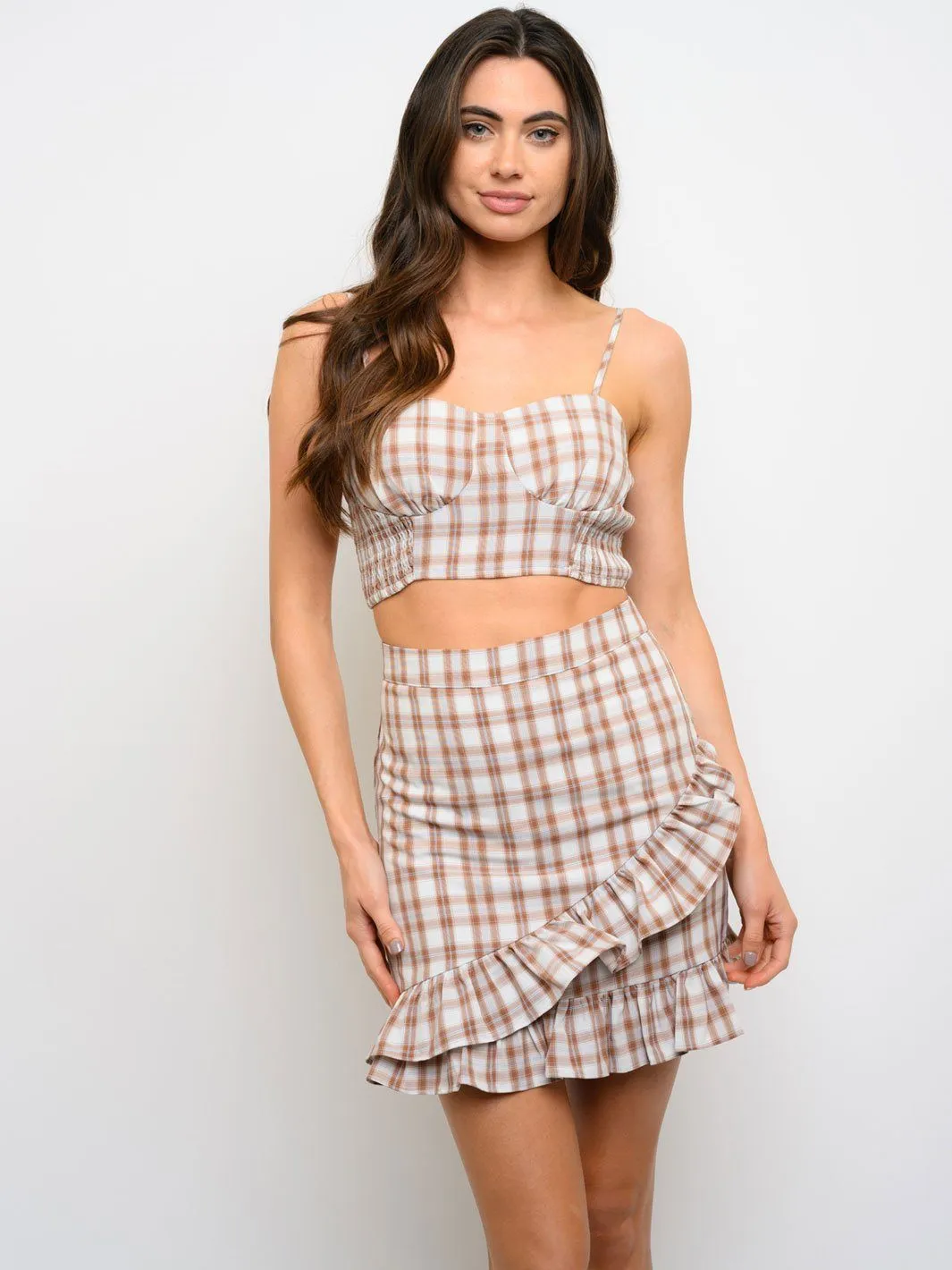 WOMEN'S PLAID PRINT 2PC. SET