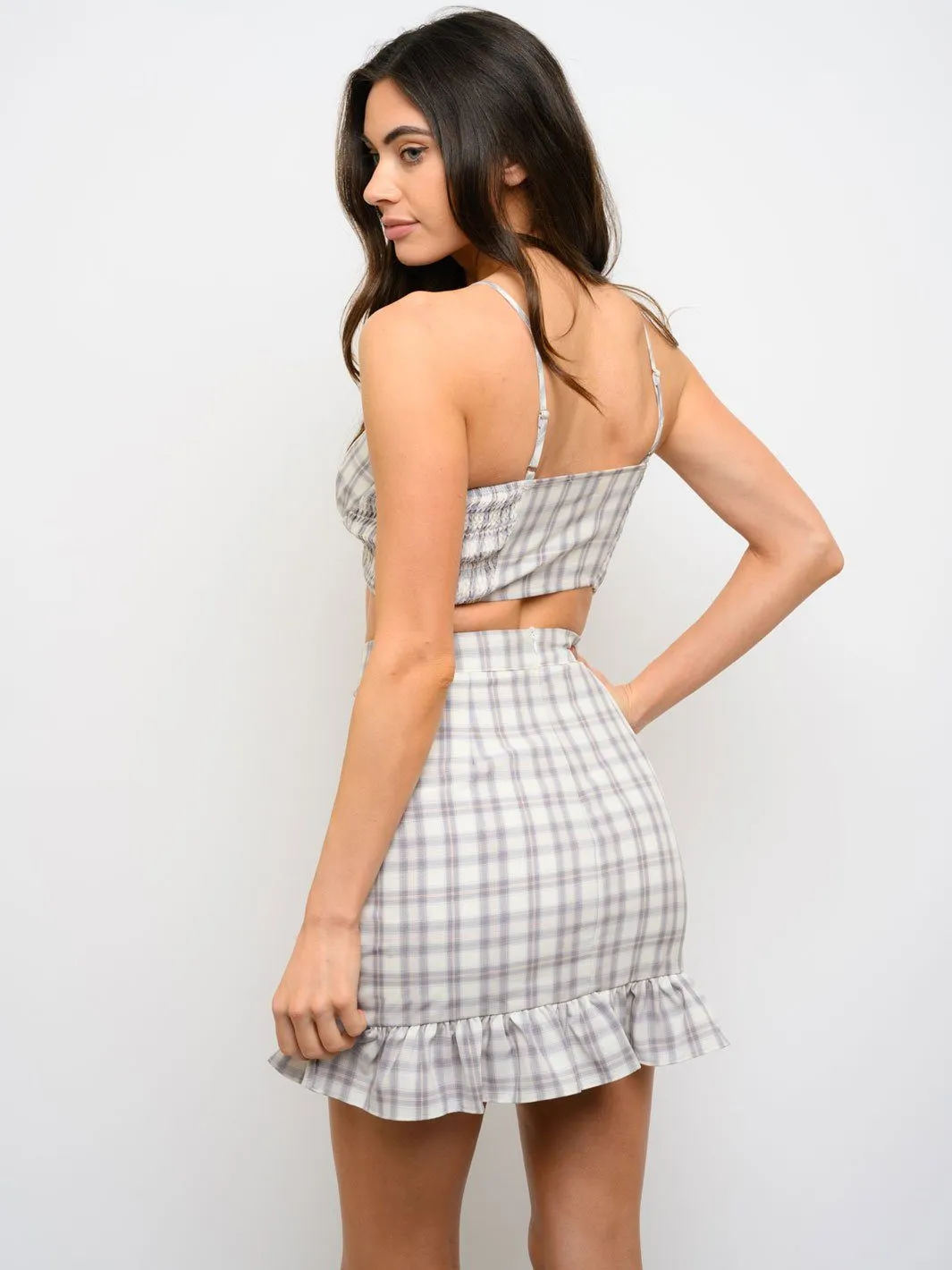 WOMEN'S PLAID PRINT 2PC. SET