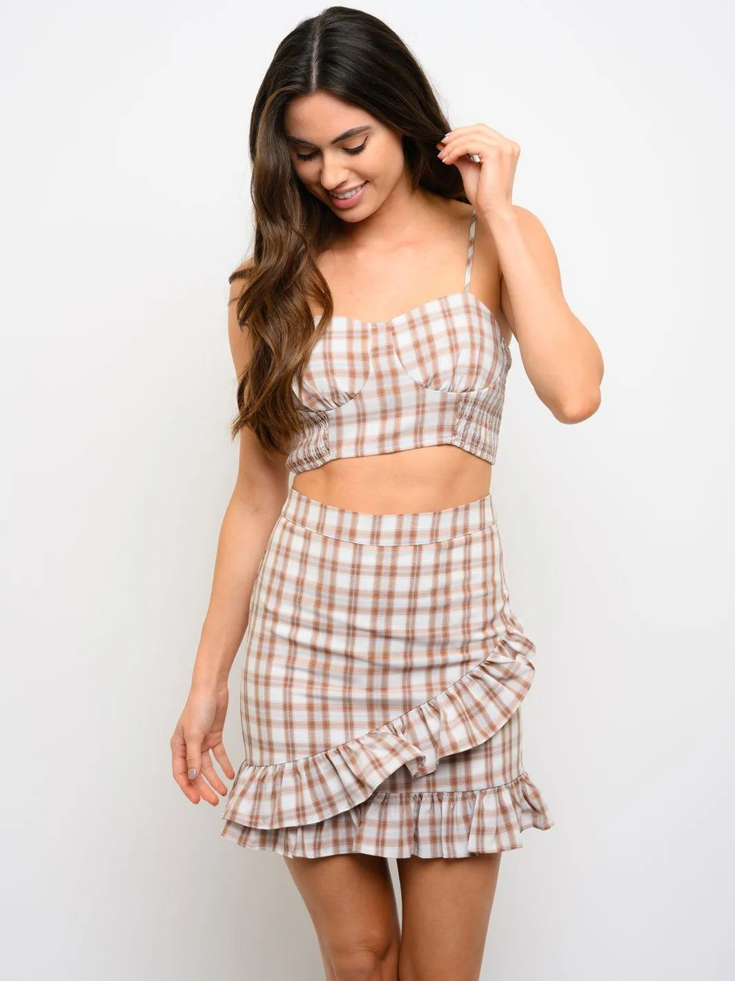 WOMEN'S PLAID PRINT 2PC. SET