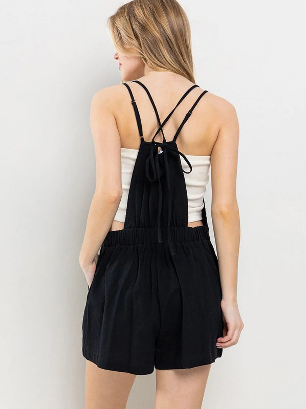 WOMEN'S SLEEVELESS POCKETS ELASTIC WAIST ROMPER