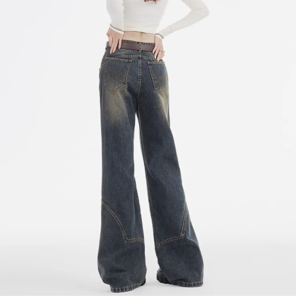 Women's Street Spliced Distressed Jeans