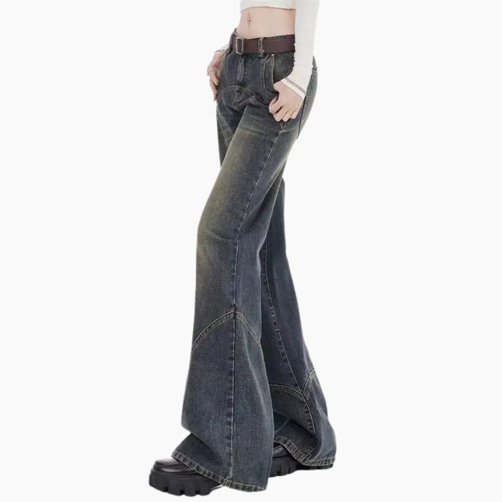 Women's Street Spliced Distressed Jeans