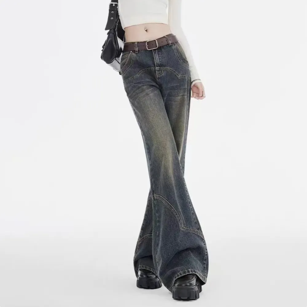 Women's Street Spliced Distressed Jeans