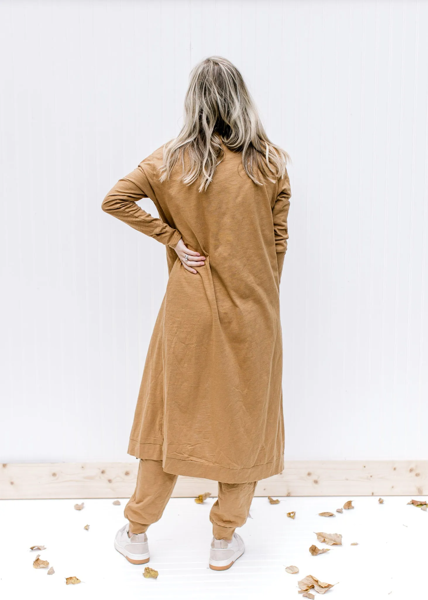 X Mocha Jumpsuit Cardigan Set
