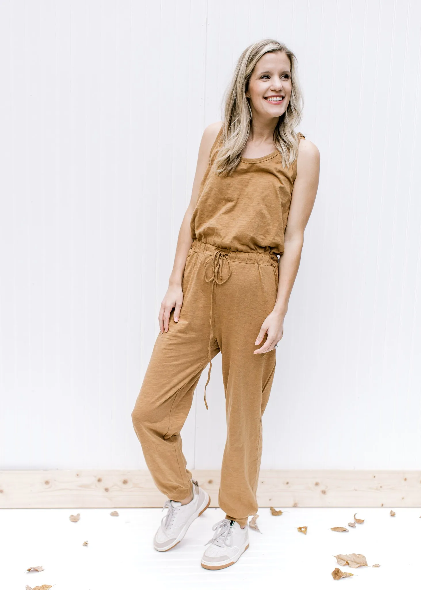 X Mocha Jumpsuit Cardigan Set